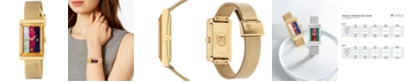 Gucci Women's Swiss G-Frame Gold-Tone PVD Stainless Steel Mesh Bracelet Watch 21x34mm